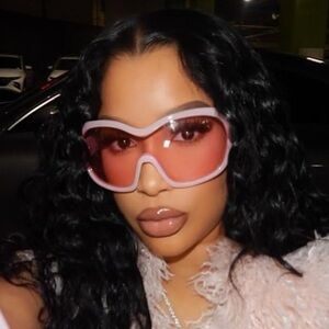 Clear pink big aviator oversized sunglasses Barbie goggles shield retro dollbaby